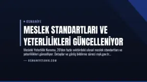 Meslek Standartları ve Yeterlilikleri Güncelleniyor