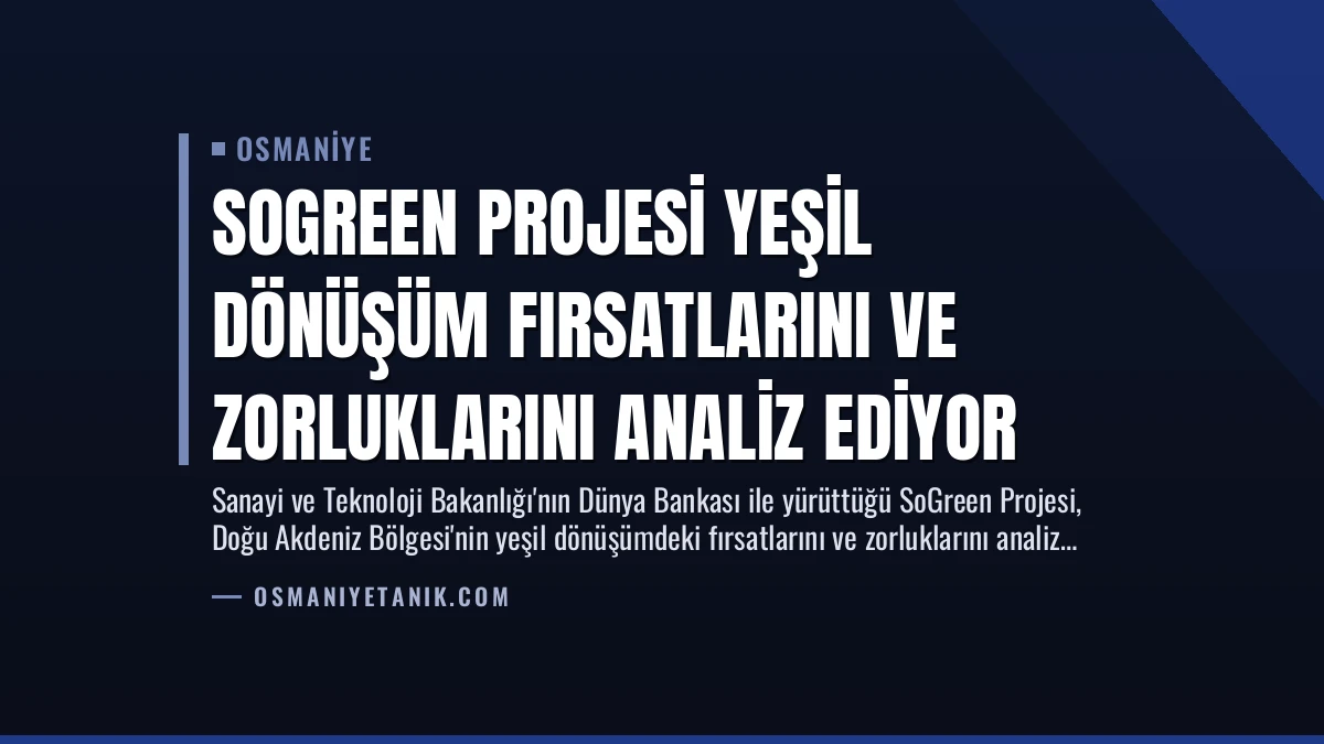SoGreen Projesi Yeşil Dönüşüm Fırsatlarını ve Zorluklarını Analiz Ediyor