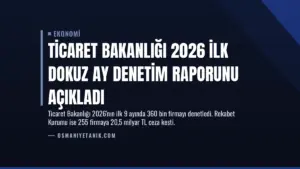 Ticaret Bakanlığı 2026 İlk Dokuz Ay Denetim Raporunu Açıkladı